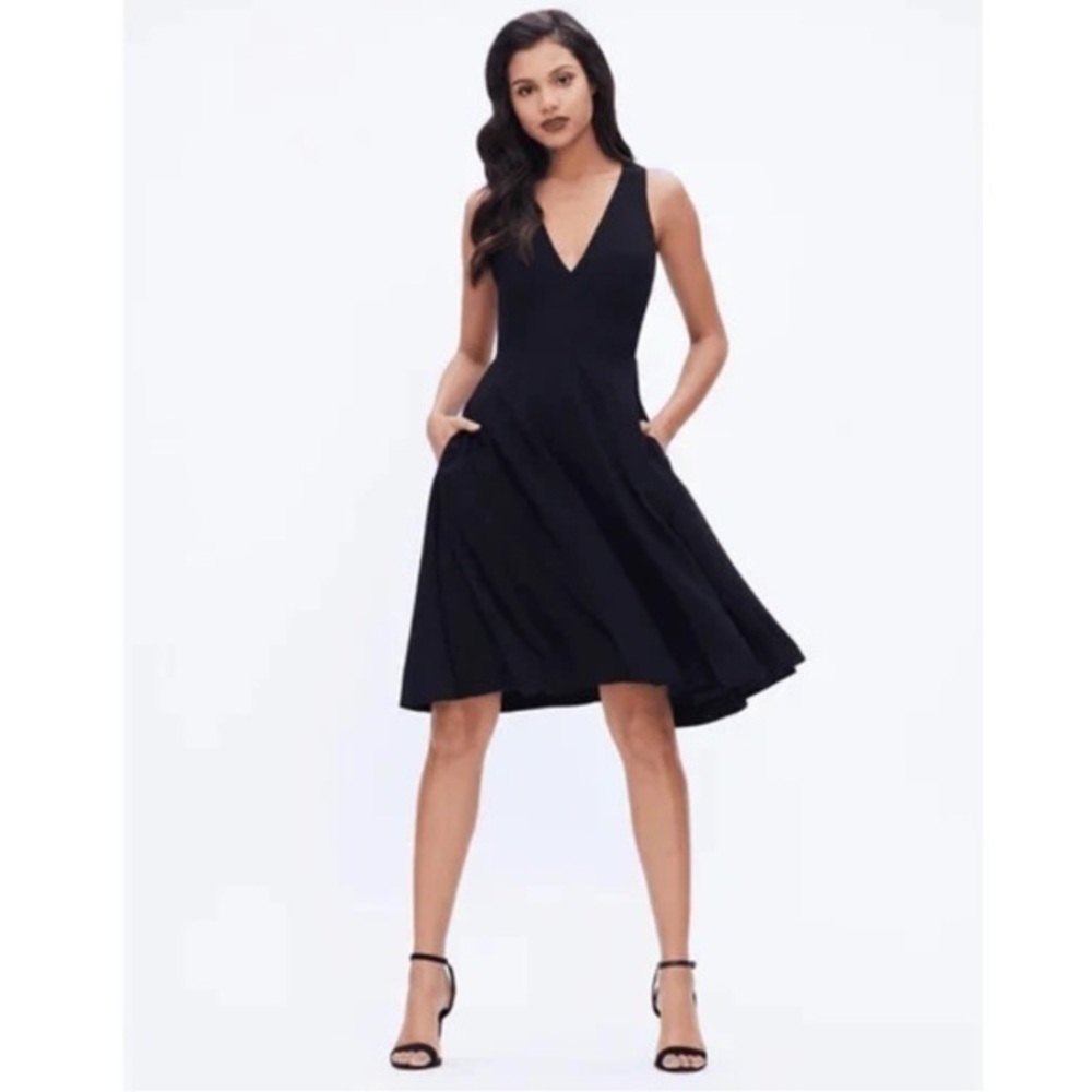 Dress The Population Black Catalina Fit & Flare Cocktail Dress $182 XS